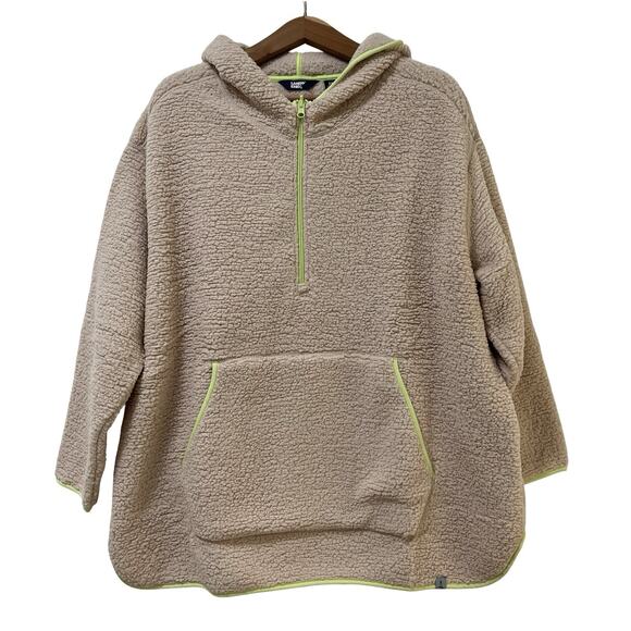 Lands End Womens 1/2 Zip Sherpa Fleece Pullover Hoodie Size 2X Cozy Outdoors - Picture 1 of 8